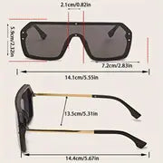MEN BLACK STREET STYLE FULL RIM SUNGLASSES