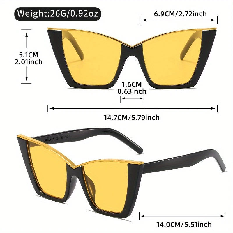 WOMEN CREAM VINTAGE CAT EYE SUNGLASSES