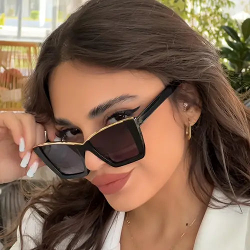 WOMEN CREAM VINTAGE CAT EYE SUNGLASSES