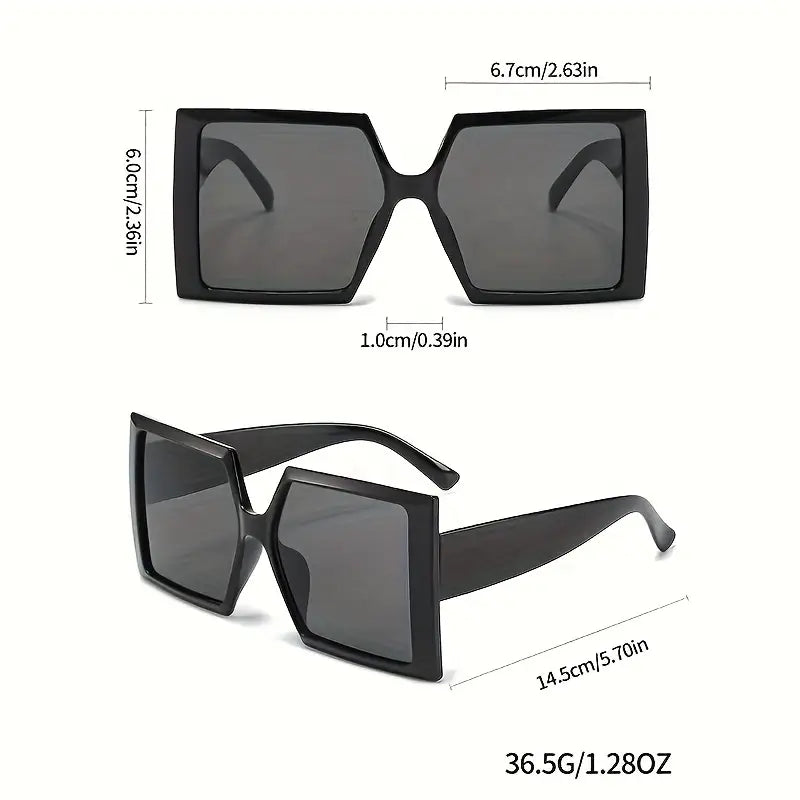 Large Fashion Frame Face-Revealing Small Flat Top Sunglasses