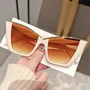 WOMEN CREAM VINTAGE CAT EYE SUNGLASSES
