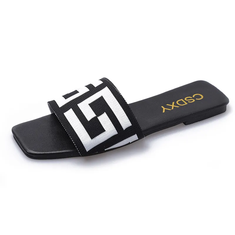 WOMEN'S LETTER EMBROIDERED FLAT SLIPPERS