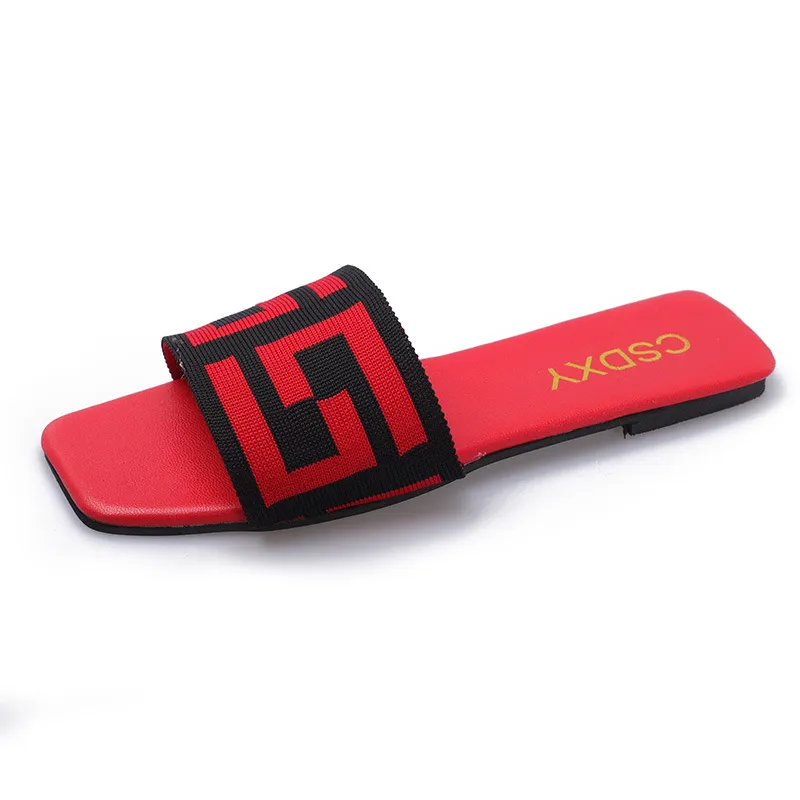 WOMEN'S LETTER EMBROIDERED FLAT SLIPPERS