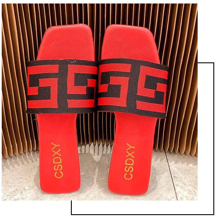 WOMEN'S LETTER EMBROIDERED FLAT SLIPPERS