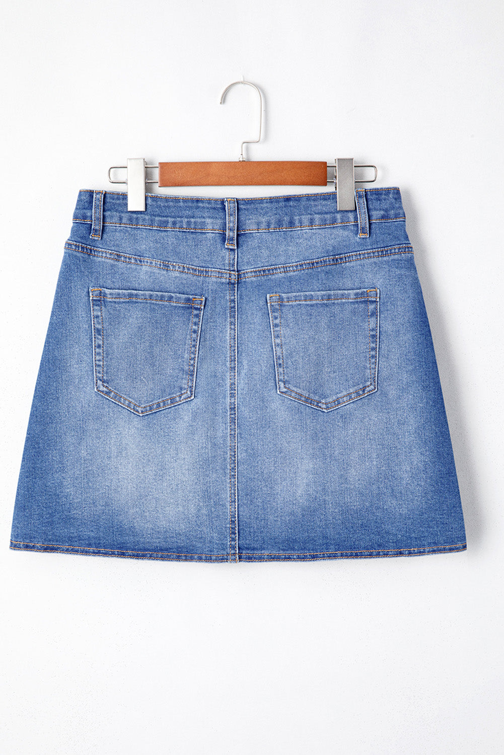Ashleigh Blue Wrapped Crossed Waist Denim Mini Skirt Shewin