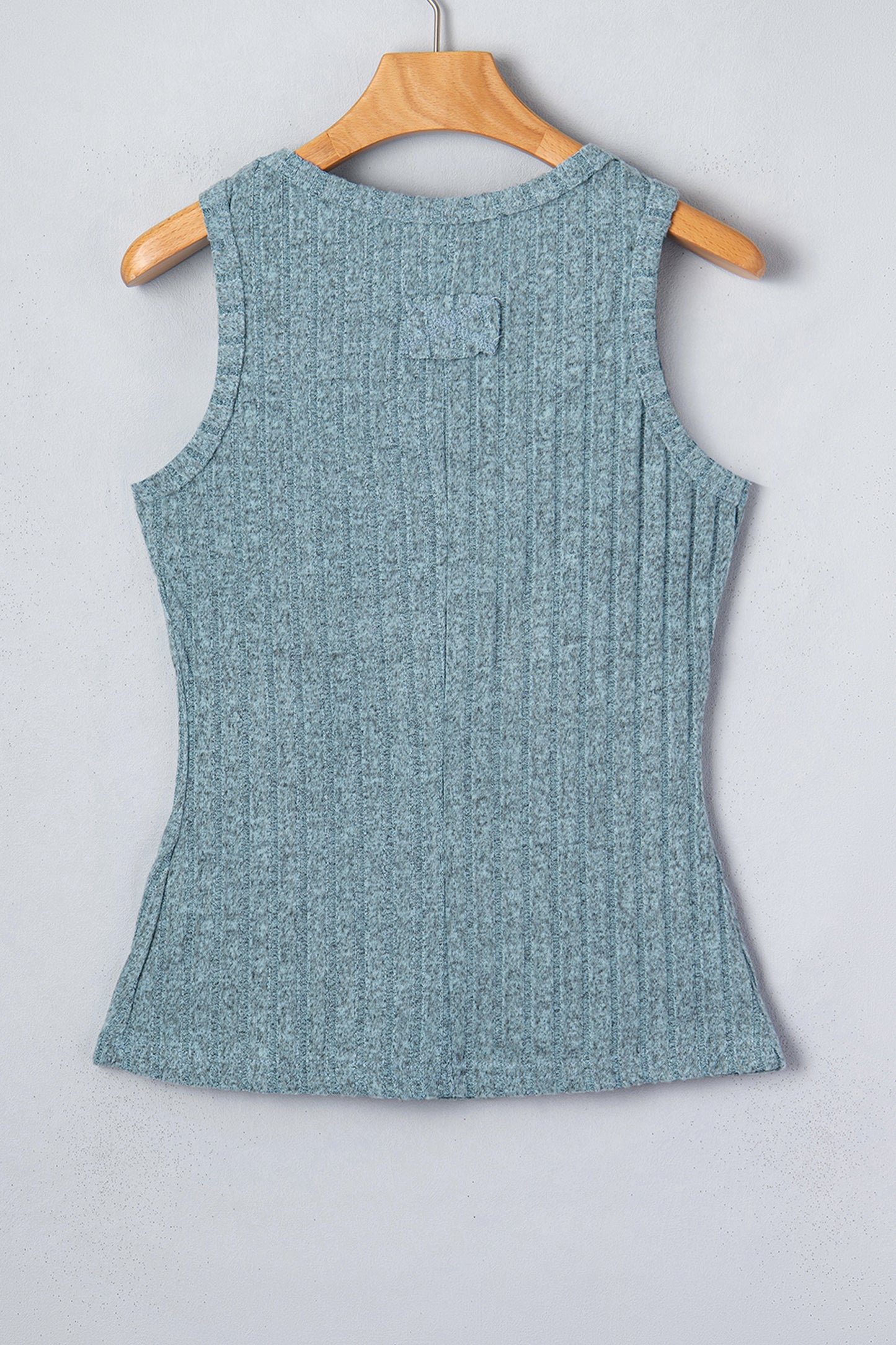 Sky Blue Slim Ribbed Mineral Wash Tank Top