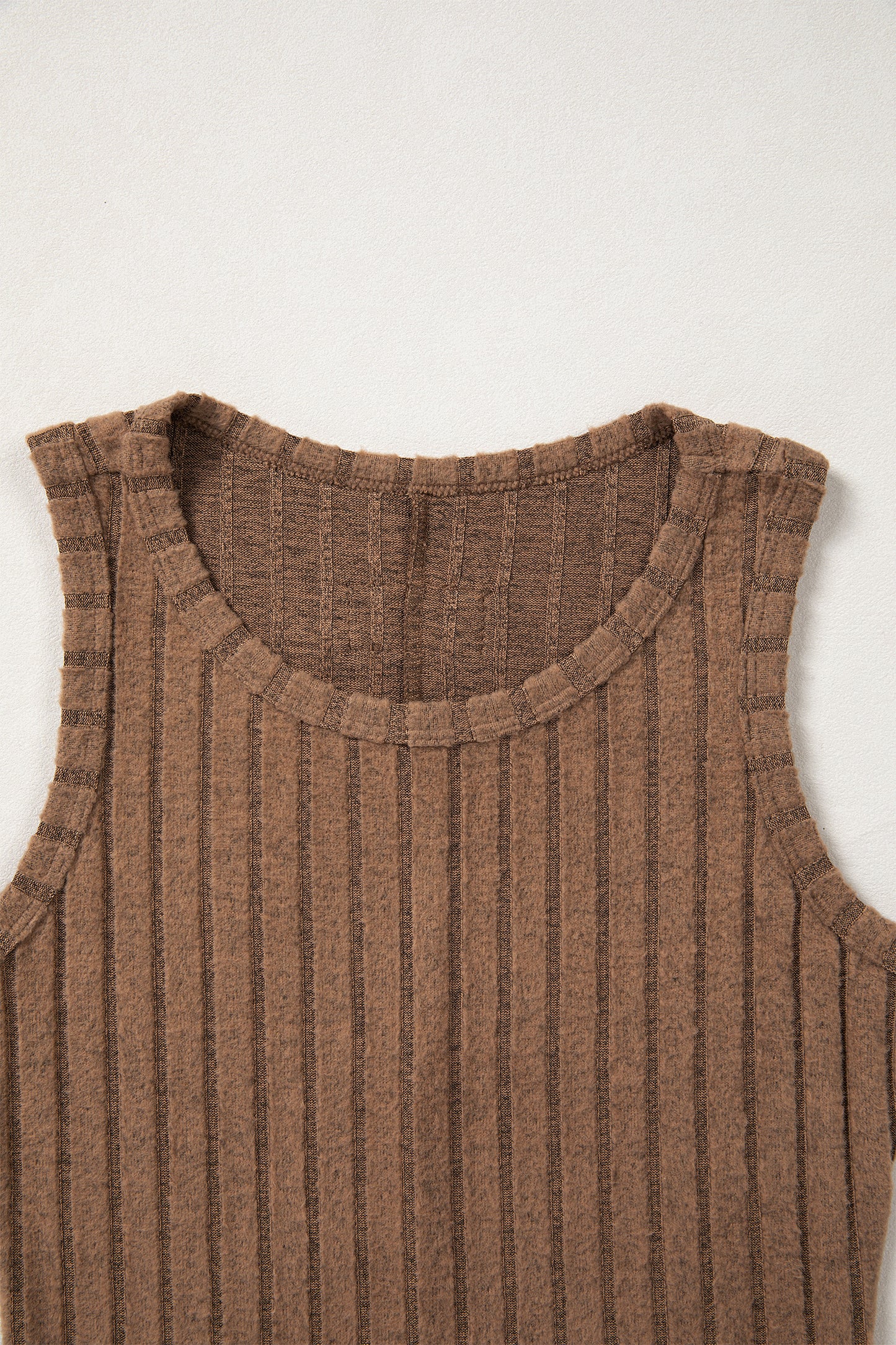 Sky Blue Slim Ribbed Mineral Wash Tank Top