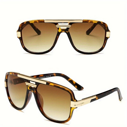 MEN OVERSIZE CLASSIC COOL VINTAGE TORTOISE SQUARE SHADES