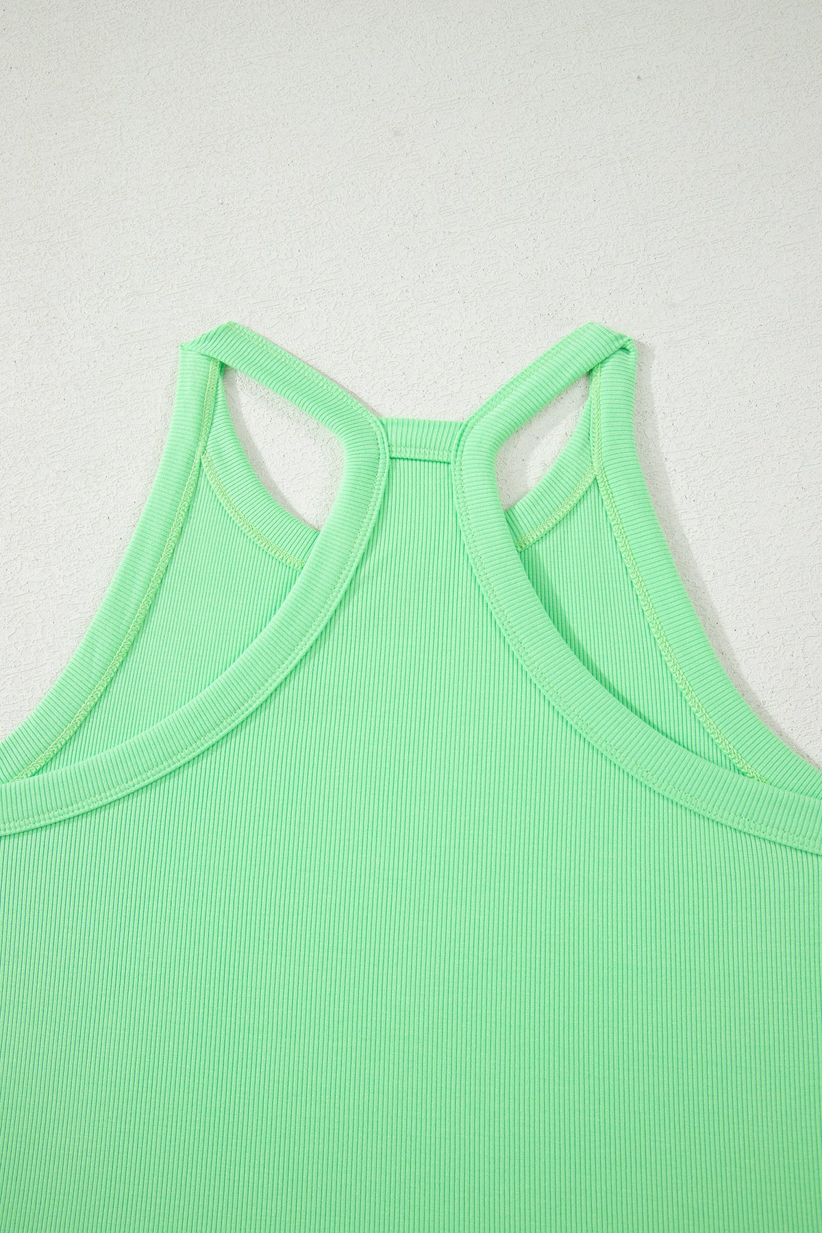 Green Slim Tank Top Elastic Waist Mini Skort 2pcs Outfit Shewin
