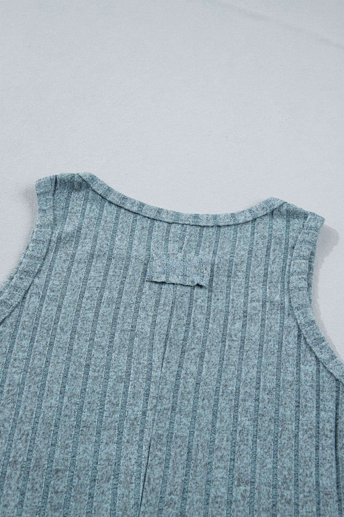 Sky Blue Slim Ribbed Mineral Wash Tank Top