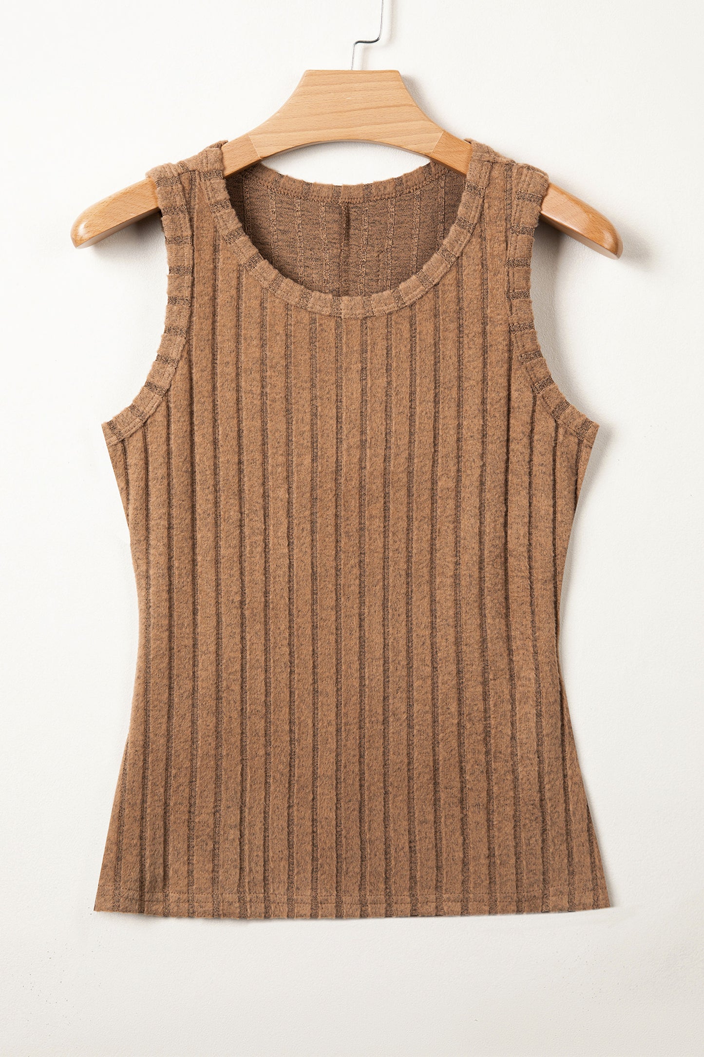 Sky Blue Slim Ribbed Mineral Wash Tank Top